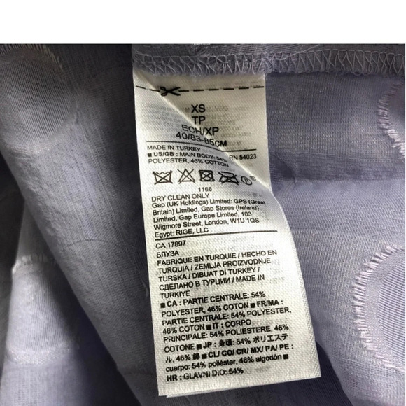 New Banana Republic Lilac lavender Polka-Dot Fringe Flutter short sleeve top - Picture 12 of 14